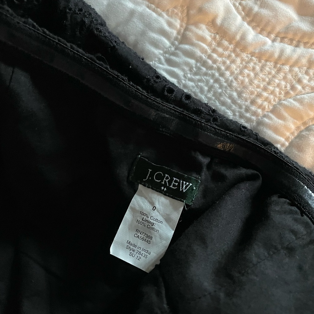 J. Crew Strapless Eyelet Top Sz 0 in Black - Picture 5 of 6